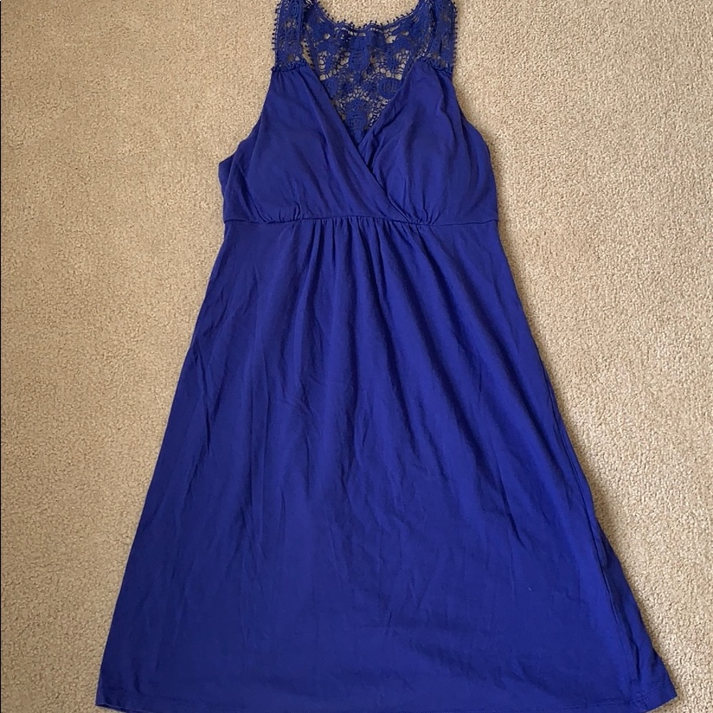 Elle Crochet Back Sundress Blue/Purple - Picture 1 of 7